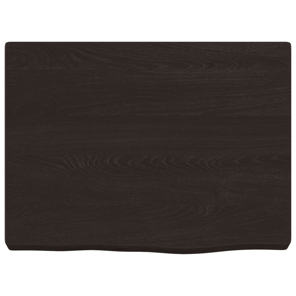 sötétbarna kezelt tömör fa fürdőszobai pult 40x30x(2-4) cm