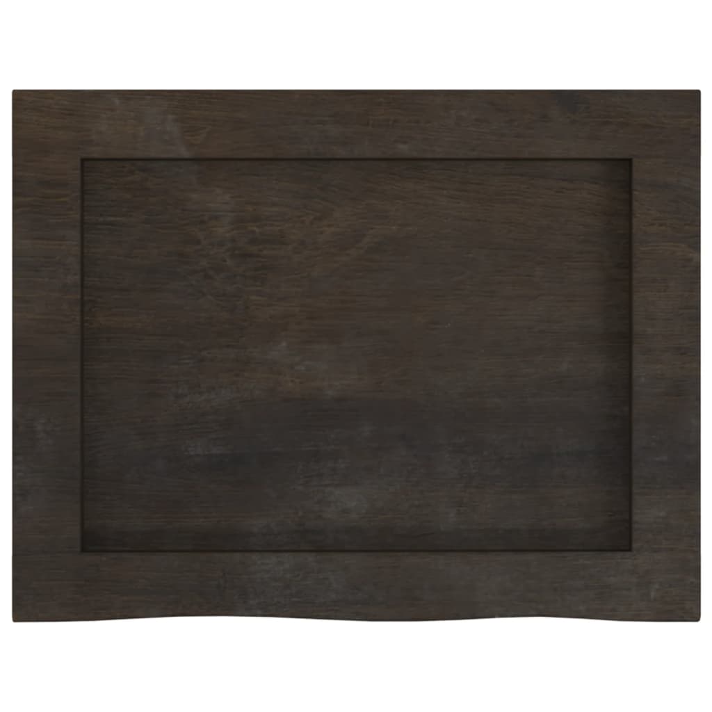 sötétbarna kezelt tömör fa fürdőszobai pult 40x30x(2-4) cm