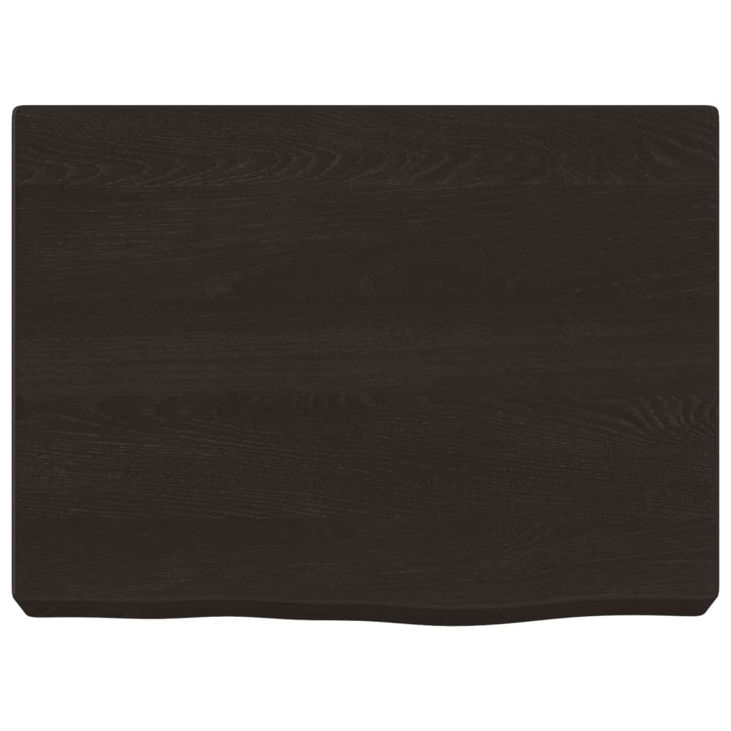 sötétbarna kezelt tömör fa fürdőszobai pult 40x30x(2-6) cm