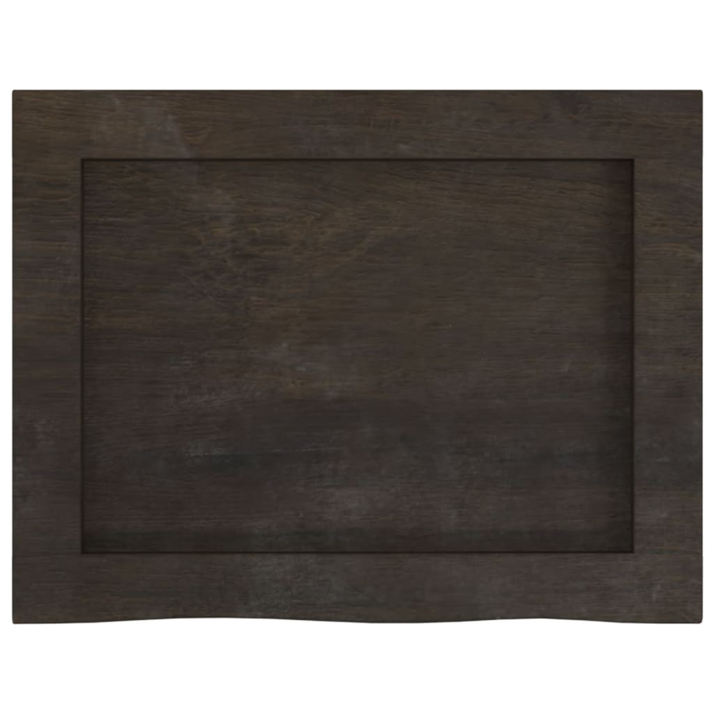 sötétbarna kezelt tömör fa fürdőszobai pult 40x30x(2-6) cm