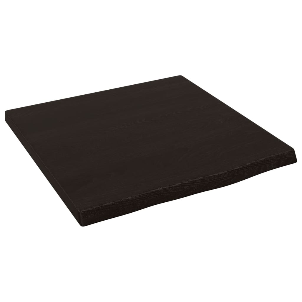sötétbarna kezelt tömör fa fürdőszobai pult 40x40x(2-4) cm