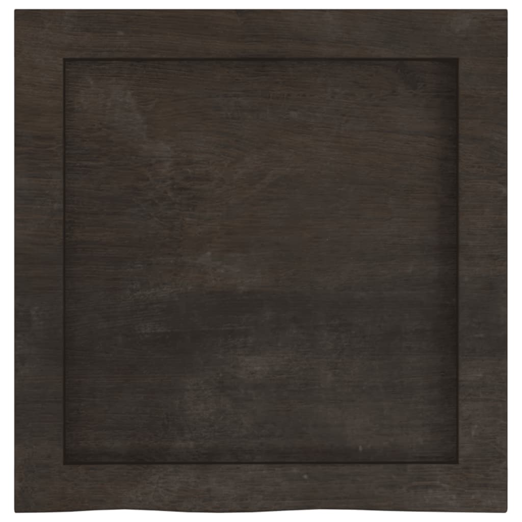 sötétbarna kezelt tömör fa fürdőszobai pult 40x40x(2-4) cm