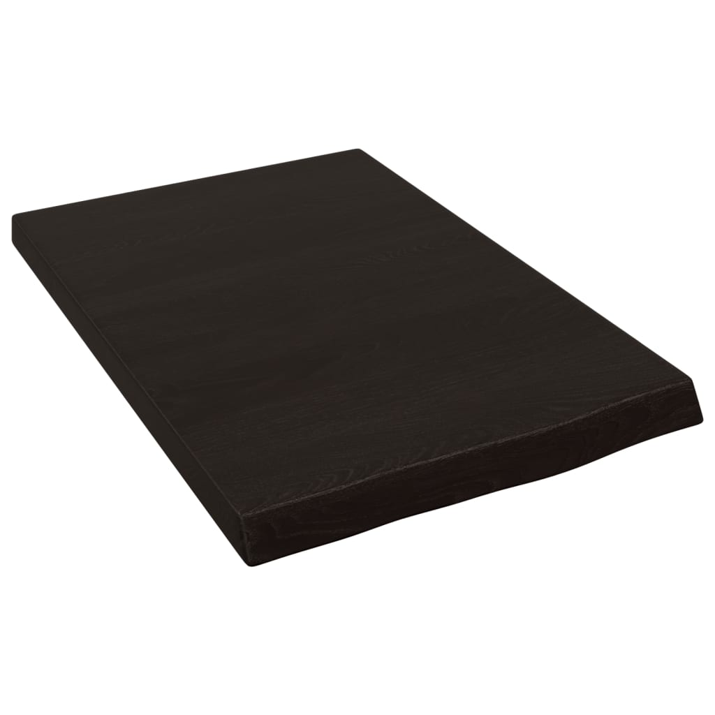 sötétbarna kezelt tömör fa fürdőszobai pult 40x60x(2-4) cm