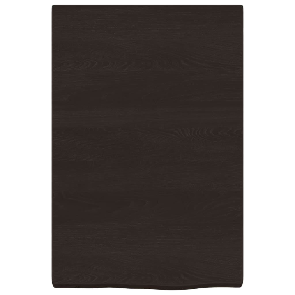 sötétbarna kezelt tömör fa fürdőszobai pult 40x60x(2-4) cm