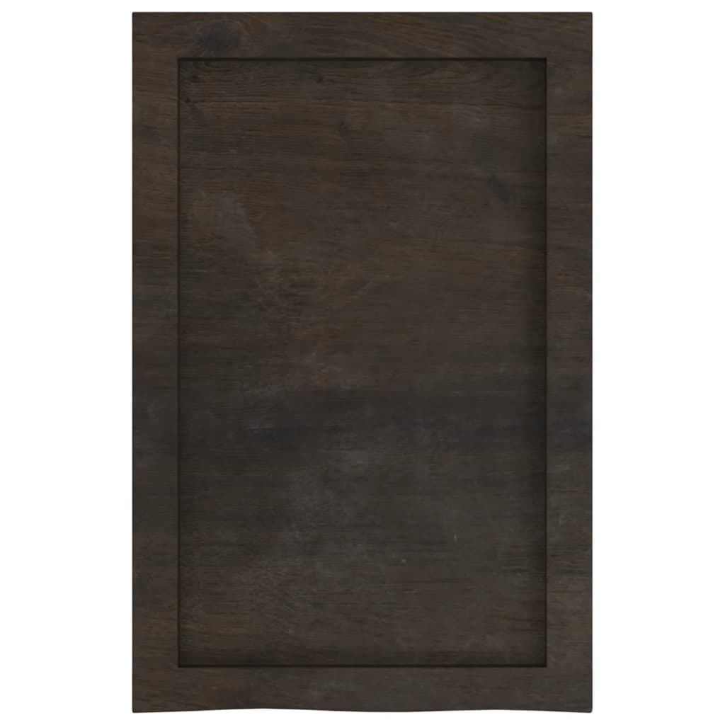 sötétbarna kezelt tömör fa fürdőszobai pult 40x60x(2-4) cm