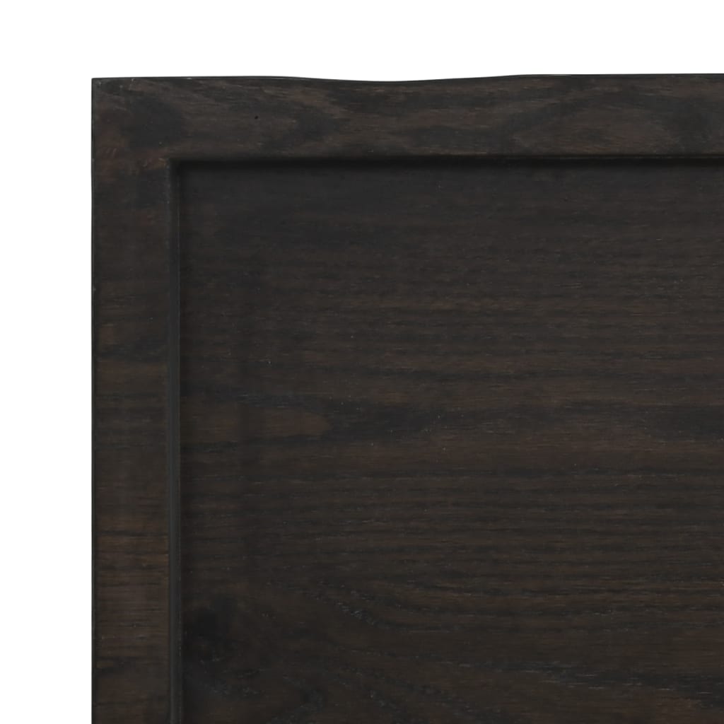 sötétbarna kezelt tömör fa fürdőszobai pult 40x60x(2-4) cm