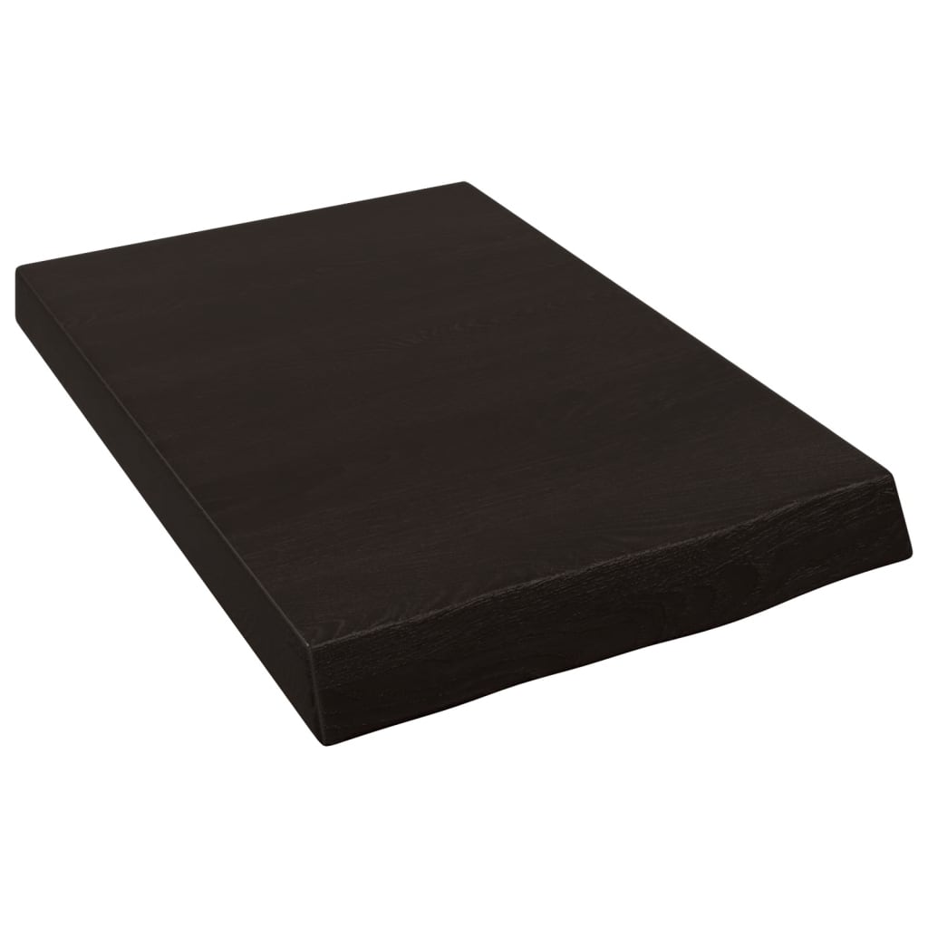 sötétbarna kezelt tömör fa fürdőszobai pult 40x60x(2-6) cm