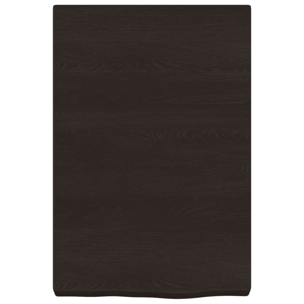 sötétbarna kezelt tömör fa fürdőszobai pult 40x60x(2-6) cm
