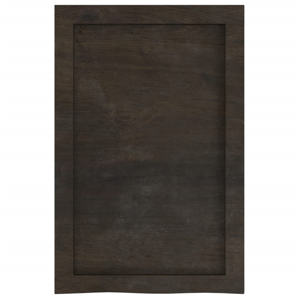 sötétbarna kezelt tömör fa fürdőszobai pult 40x60x(2-6) cm