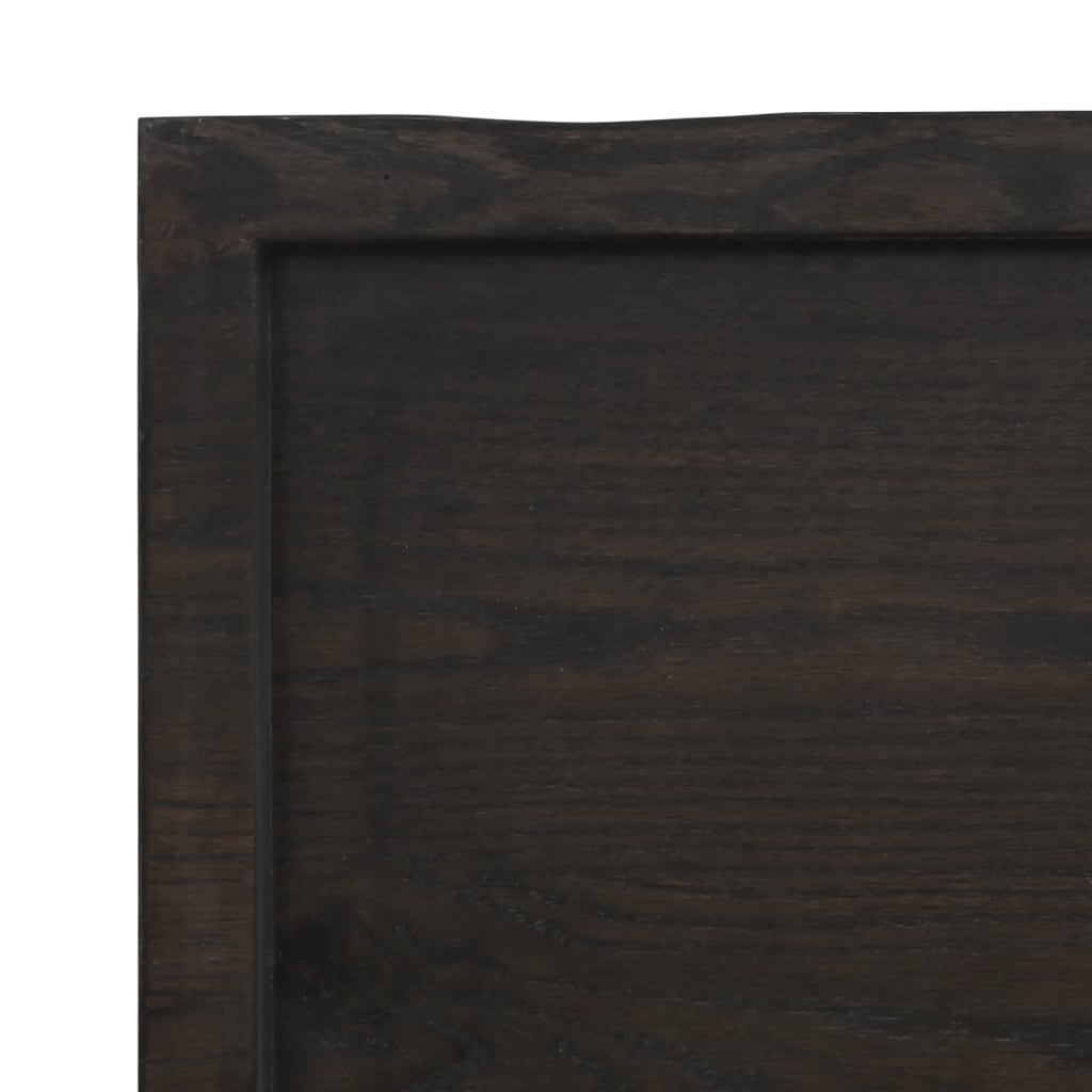 sötétbarna kezelt tömör fa fürdőszobai pult 40x60x(2-6) cm