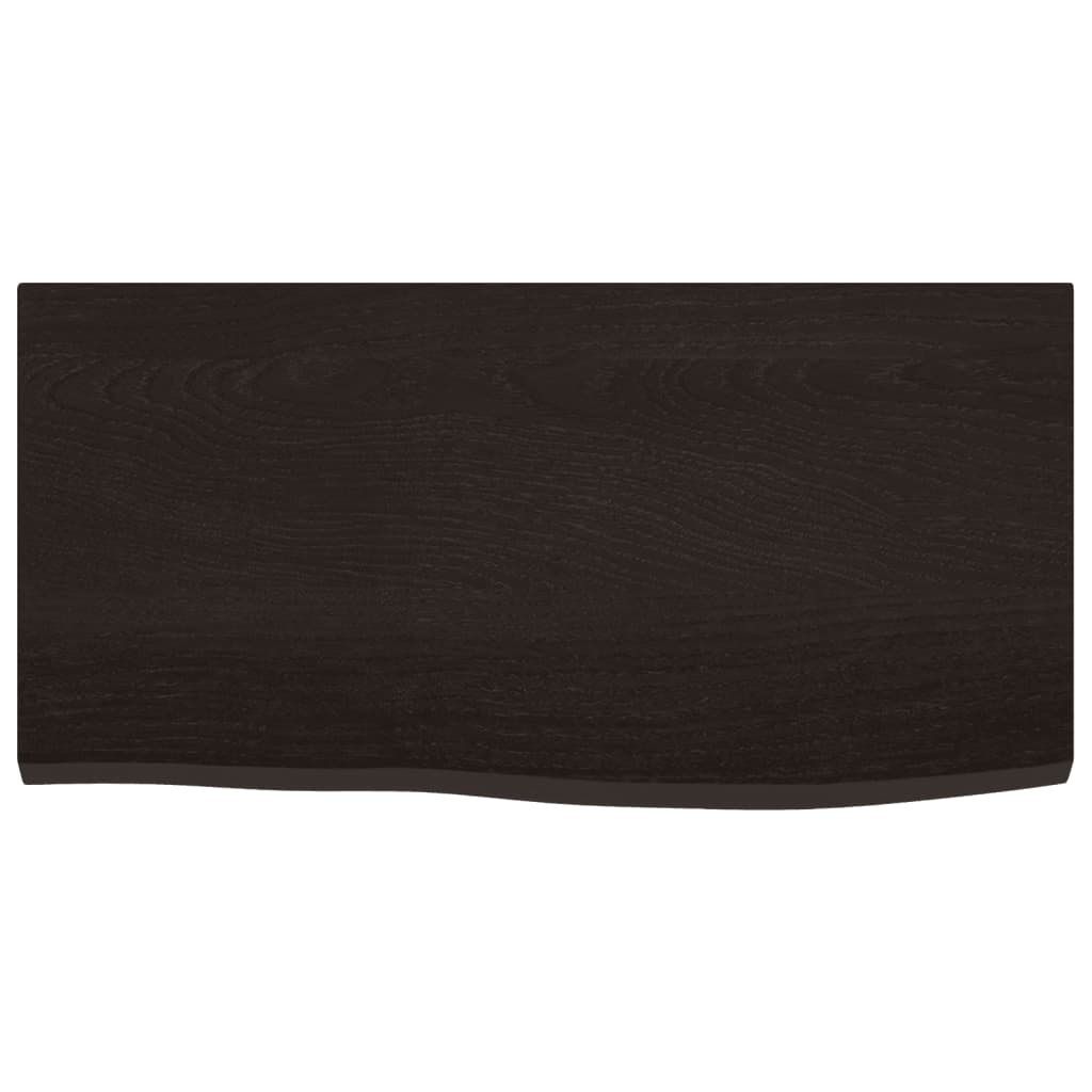 sötétbarna kezelt tömör fa fürdőszobai pult 60x30x2 cm