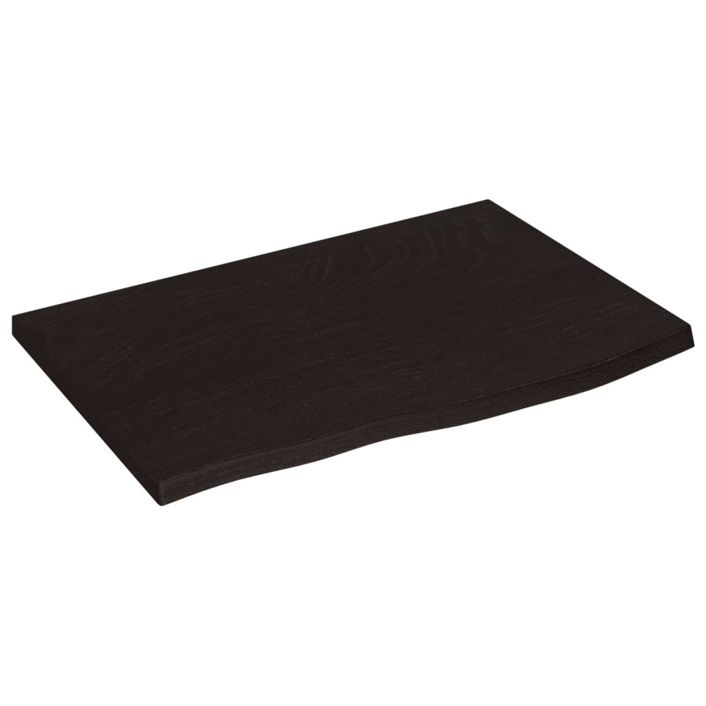 sötétbarna kezelt tömör fa fürdőszobai pult 60x40x2 cm