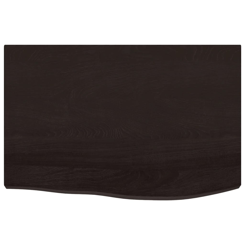 sötétbarna kezelt tömör fa fürdőszobai pult 60x40x(2-6) cm