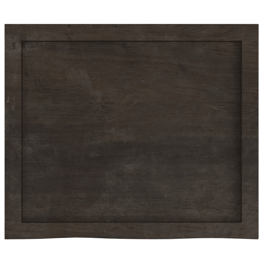 sötétbarna kezelt tömör fa fürdőszobai pult 60x50x(2-4) cm