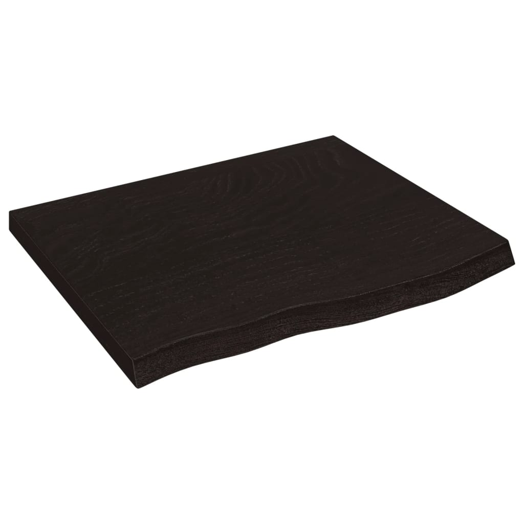 sötétbarna kezelt tömör fa fürdőszobai pult 60x60x(2-4) cm