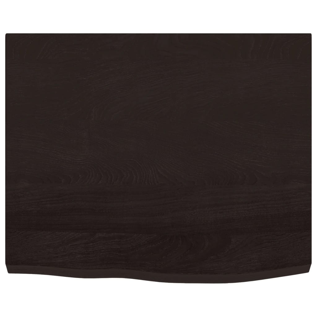 sötétbarna kezelt tömör fa fürdőszobai pult 60x60x(2-4) cm