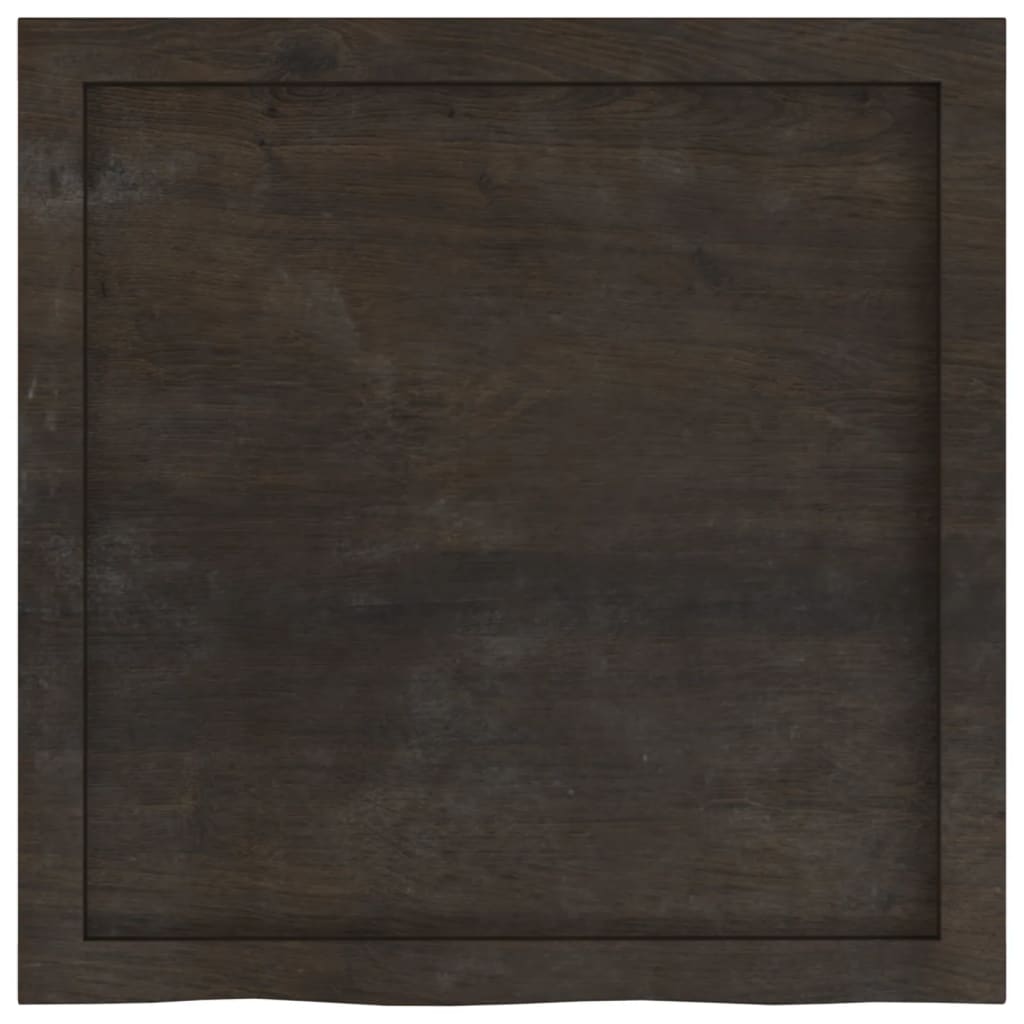sötétbarna kezelt tömör fa fürdőszobai pult 60x60x(2-4) cm