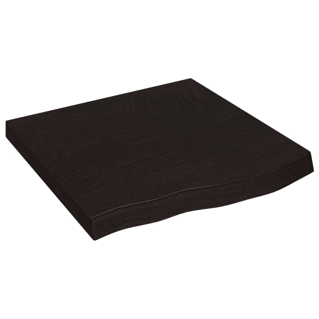 sötétbarna kezelt tömör fa fürdőszobai pult 60x60x(2-6) cm