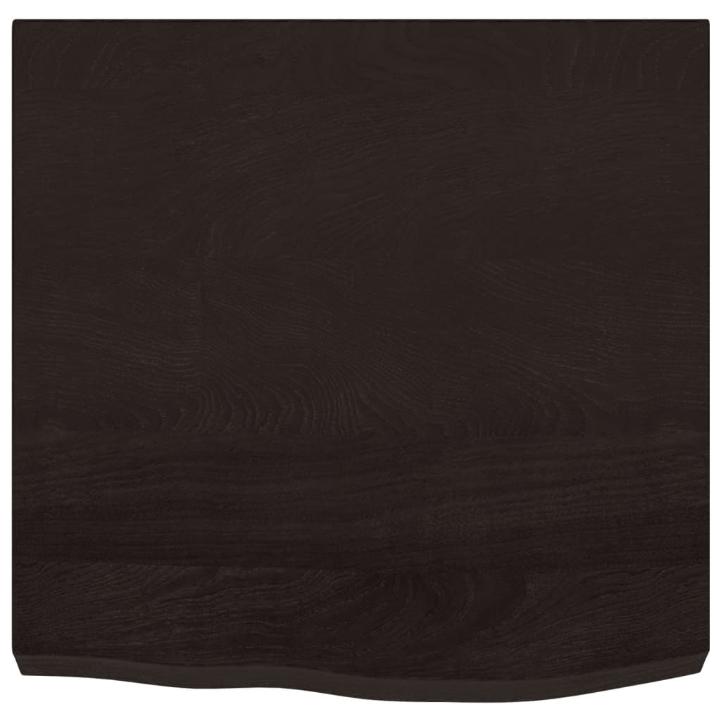 sötétbarna kezelt tömör fa fürdőszobai pult 60x60x(2-6) cm