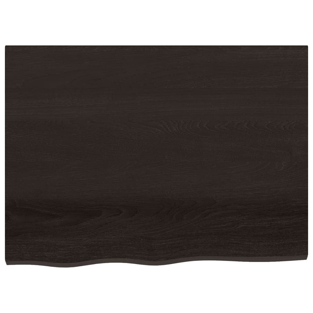 sötétbarna kezelt tömör fa fürdőszobai pult 80x60x(2-4) cm