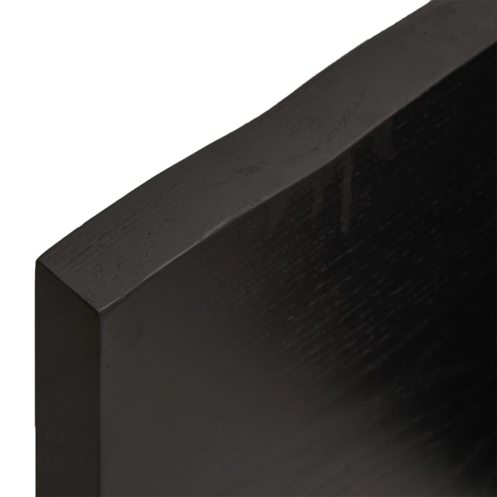 sötétbarna kezelt tömör fa fürdőszobai pult 80x60x(2-4) cm