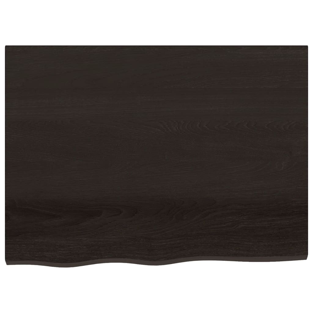 sötétbarna kezelt tömör fa fürdőszobai pult 80x60x(2-6) cm