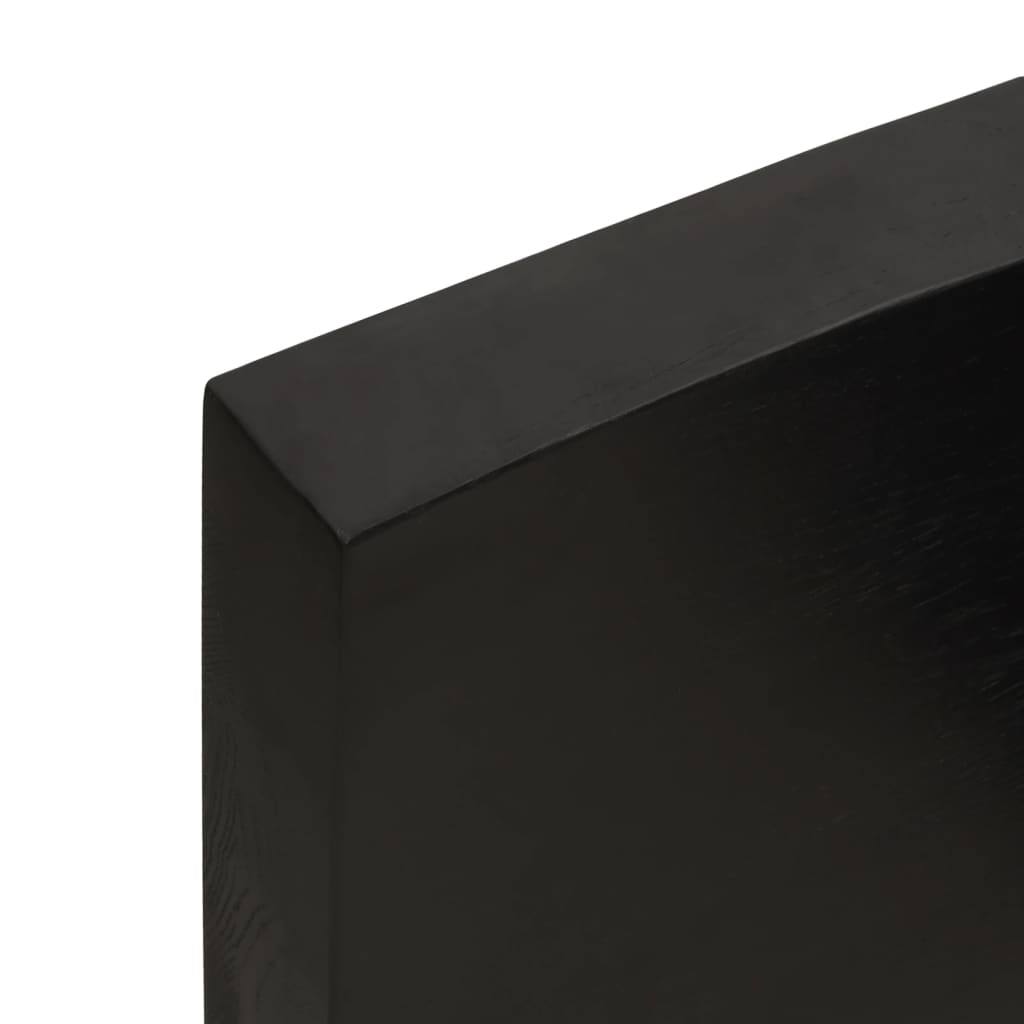 sötétbarna kezelt tömör fa fürdőszobai pult 80x60x(2-6) cm