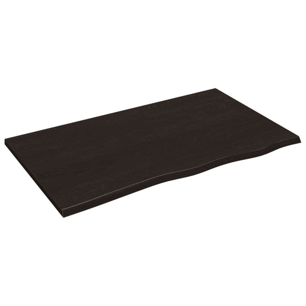 sötétbarna kezelt tömör fa fürdőszobai pult 100x60x2 cm