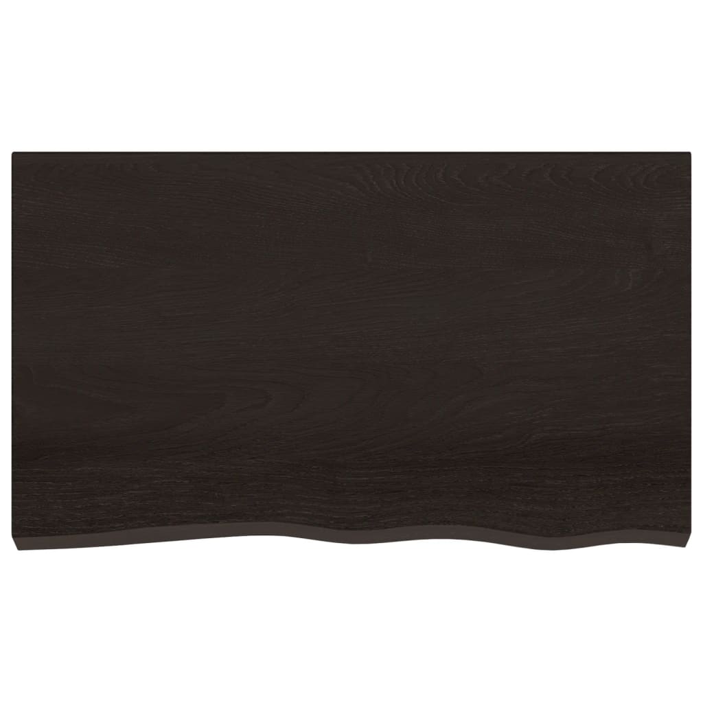 sötétbarna kezelt tömör fa fürdőszobai pult 100x60x2 cm
