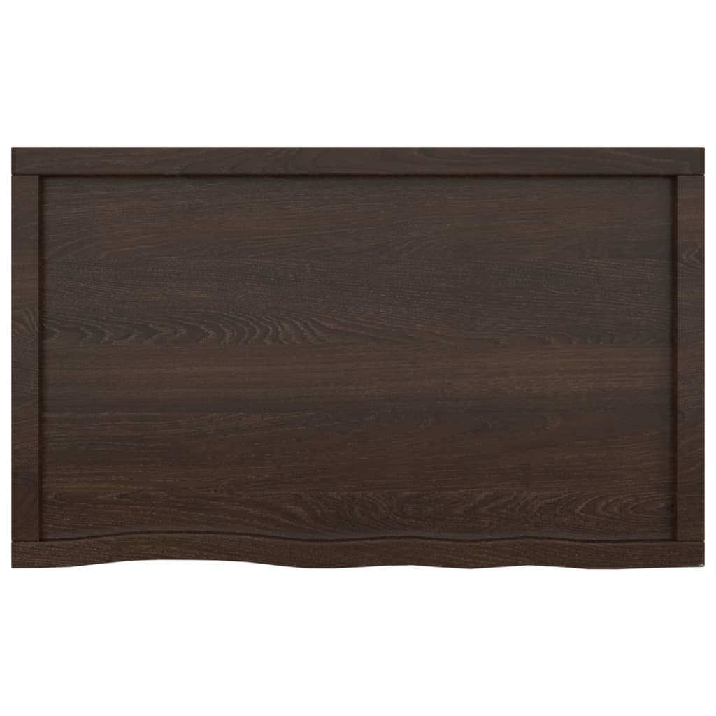 sötétbarna kezelt tömör fa fürdőszobai pult 100x60x(2-4) cm