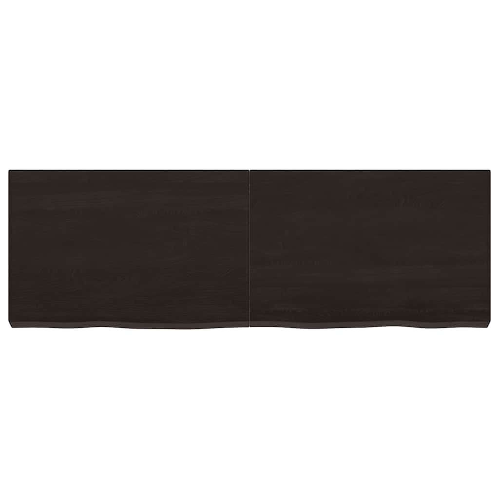 sötétbarna kezelt tömör fa fürdőszobai pult 120x40x(2-6) cm