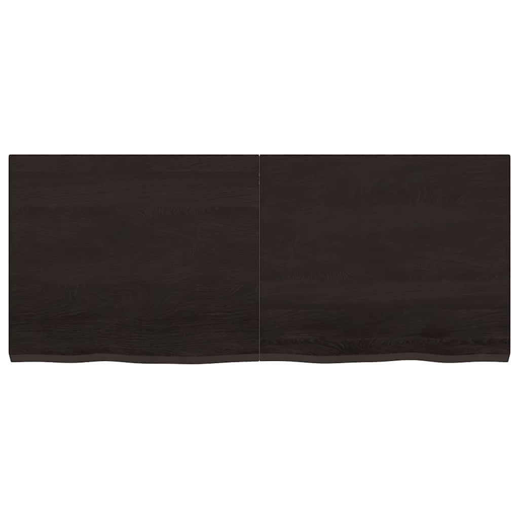 sötétbarna kezelt tömör fa fürdőszobai pult 120x50x(2-4) cm