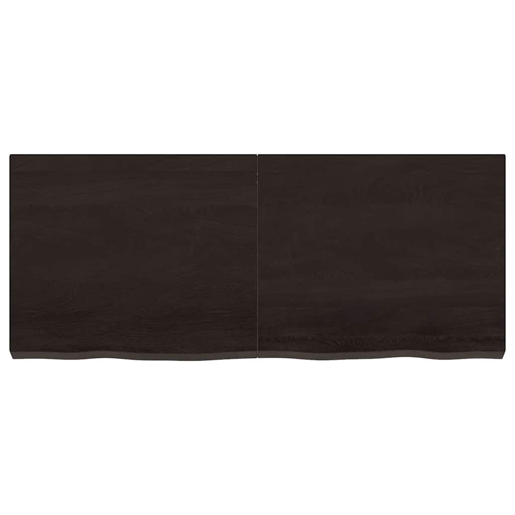 sötétbarna kezelt tömör fa fürdőszobai pult 120x50x(2-6) cm