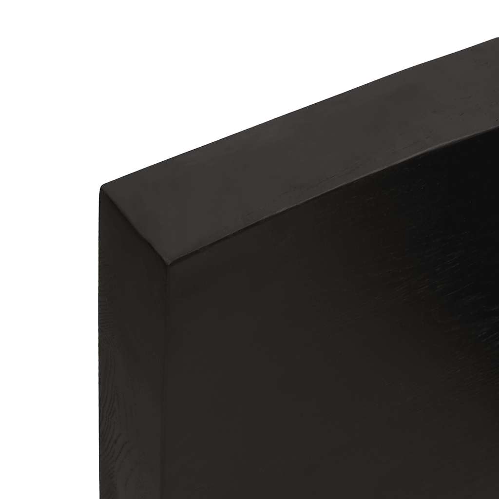 sötétbarna kezelt tömör fa fürdőszobai pult 120x50x(2-6) cm