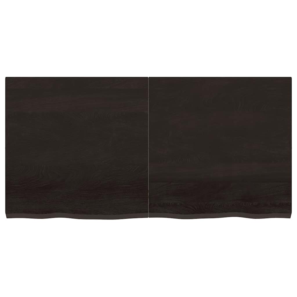 sötétbarna kezelt tömör fa fürdőszobai pult 120x60x(2-4) cm
