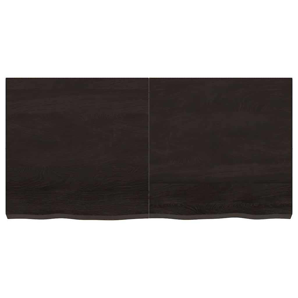 sötétbarna kezelt tömör fa fürdőszobai pult 120x60x(2-6) cm