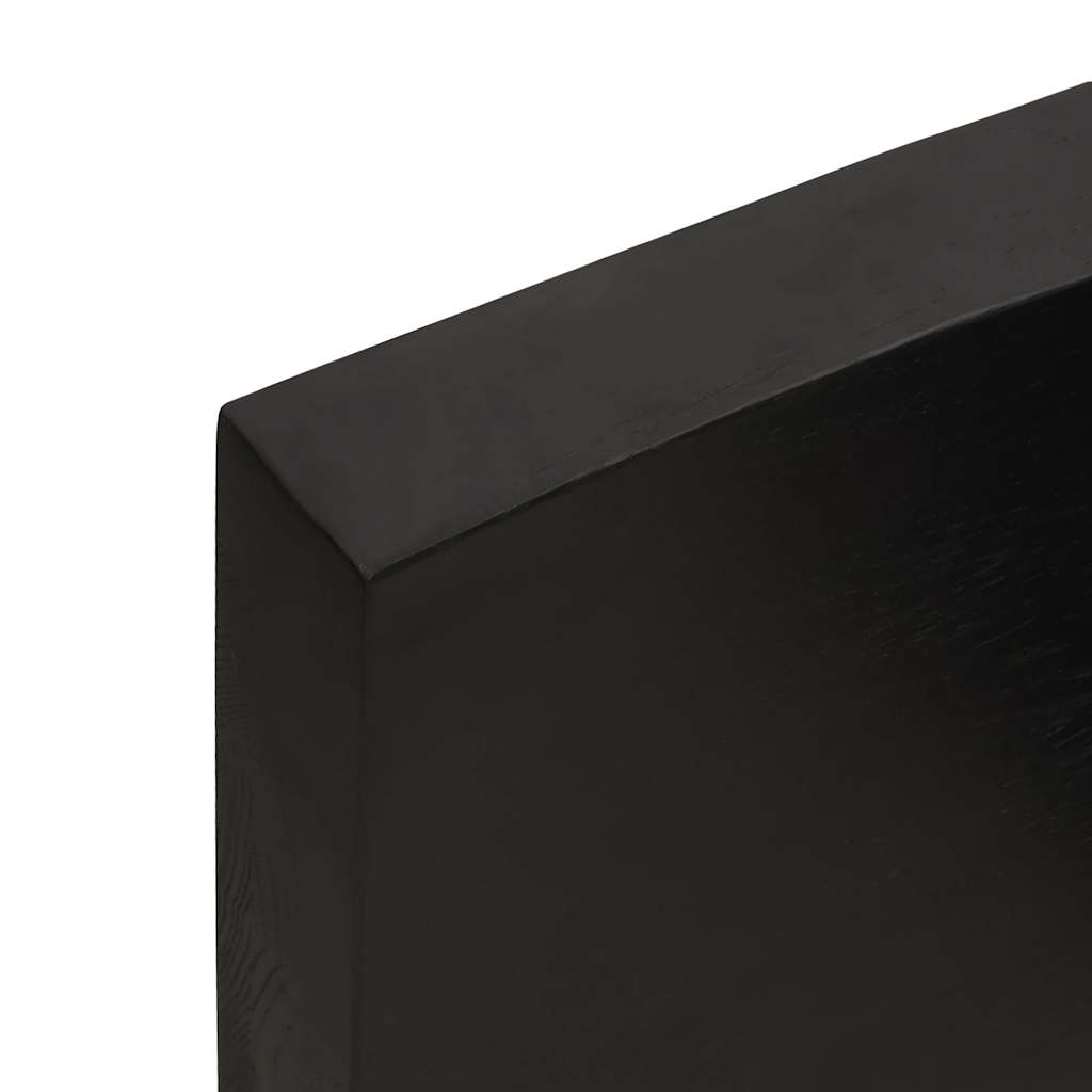 sötétbarna kezelt tömör fa fürdőszobai pult 120x60x(2-6) cm