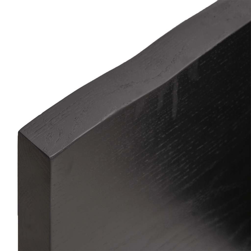 sötétbarna kezelt tömör fa fürdőszobai pult 140x50x(2-4) cm