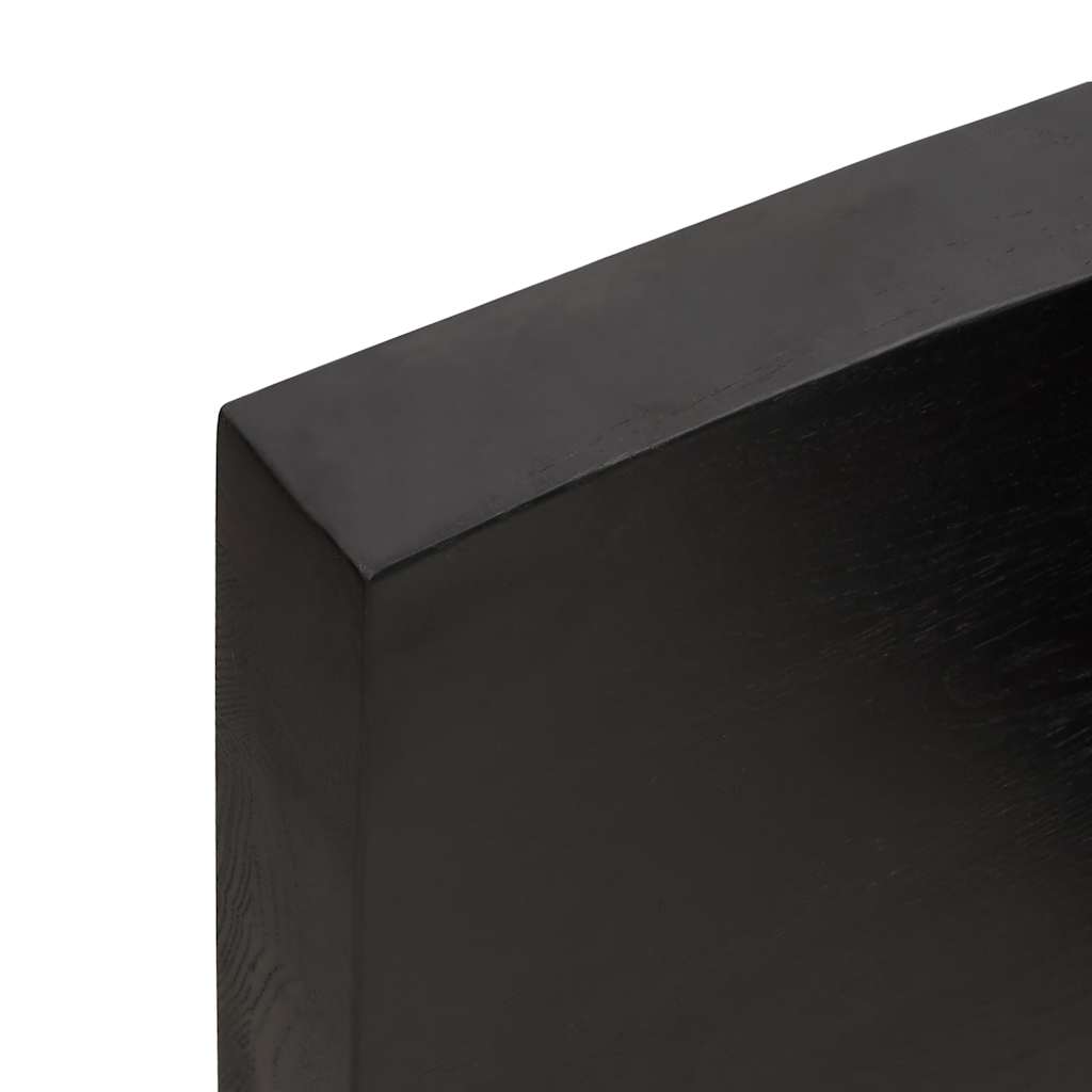 sötétbarna kezelt tömör fa fürdőszobai pult 140x50x(2-6) cm