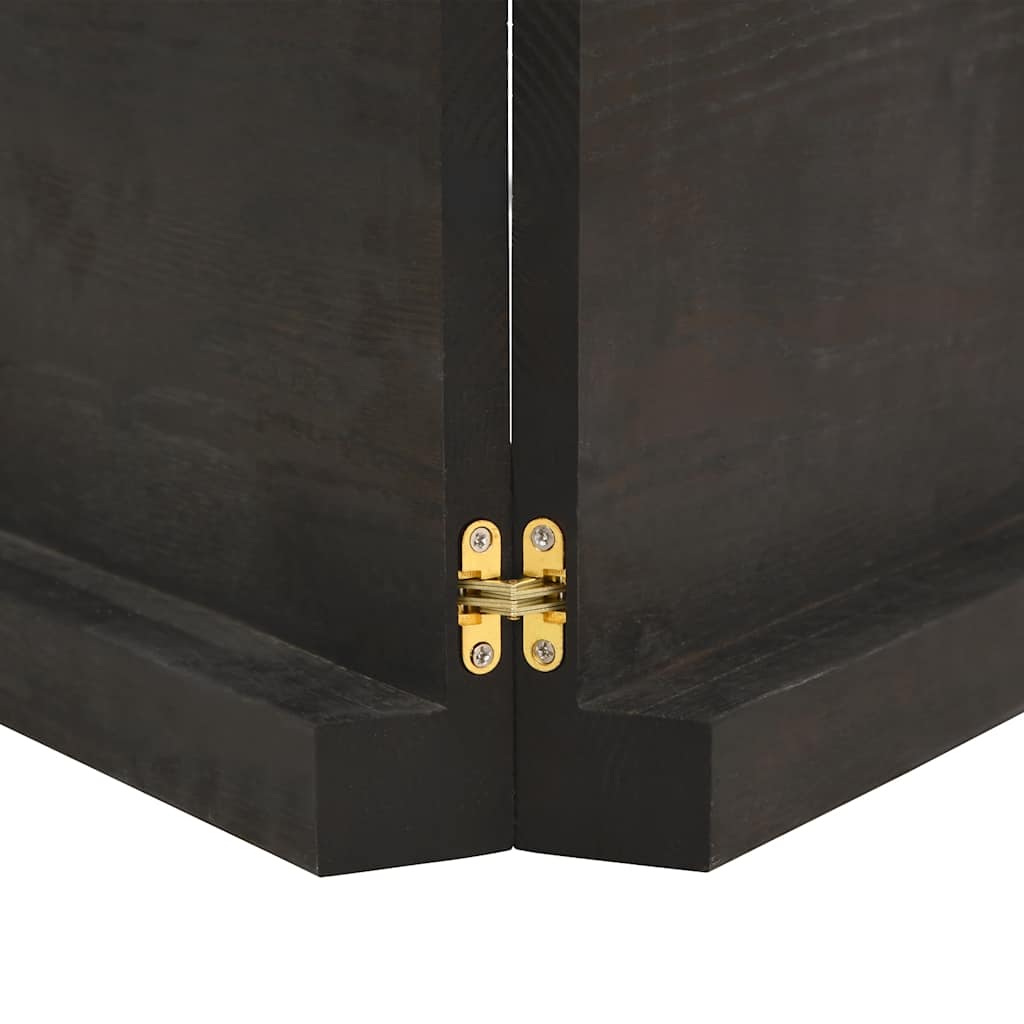 sötétbarna kezelt tömör fa fürdőszobai pult 140x60x(2-6) cm