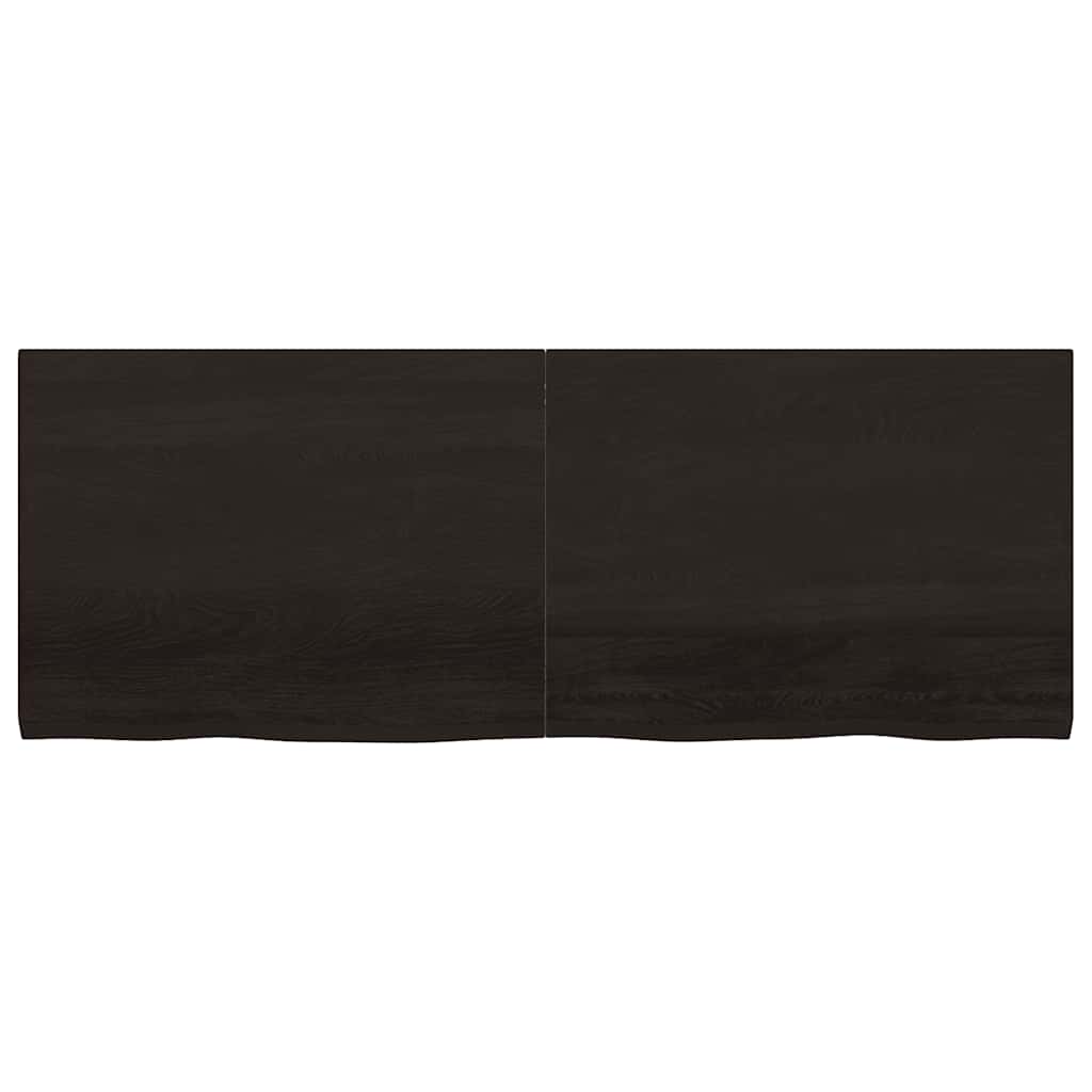 sötétbarna kezelt tömör fa fürdőszobai pult 160x60x(2-4) cm
