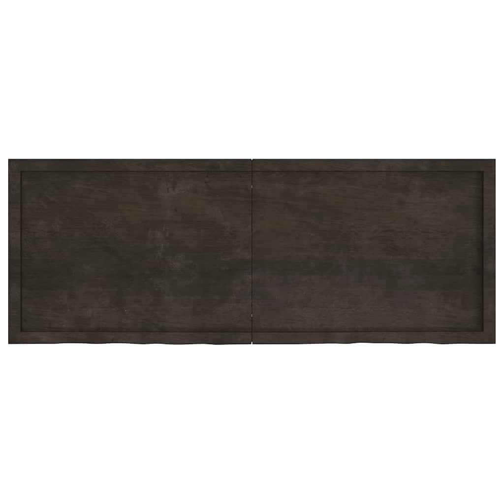 sötétbarna kezelt tömör fa fürdőszobai pult 160x60x(2-4) cm