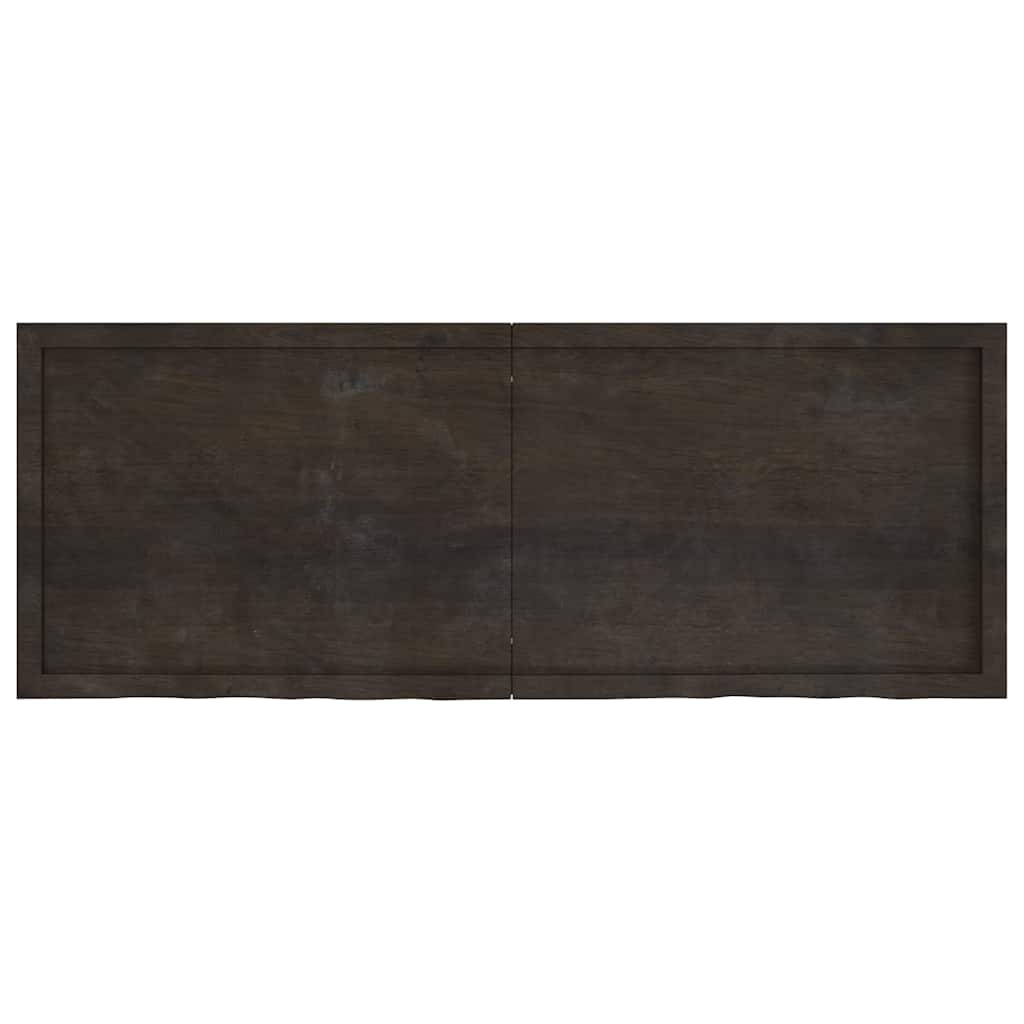 sötétbarna kezelt tömör fa fürdőszobai pult 160x60x(2-6) cm