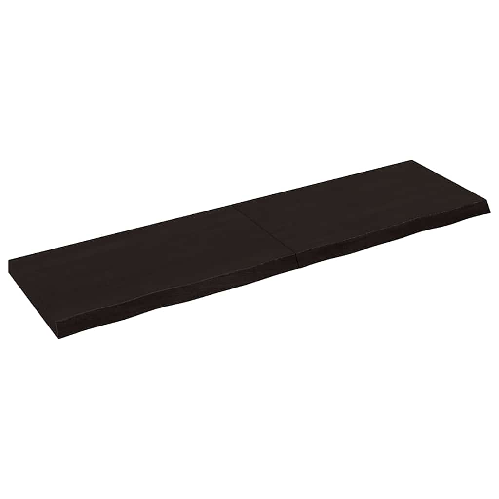 sötétbarna kezelt tömör fa fürdőszobai pult 180x50x(2-6) cm