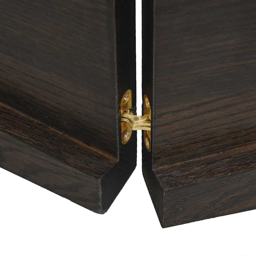 sötétbarna kezelt tömör fa fürdőszobai pult 200x60x(2-4) cm