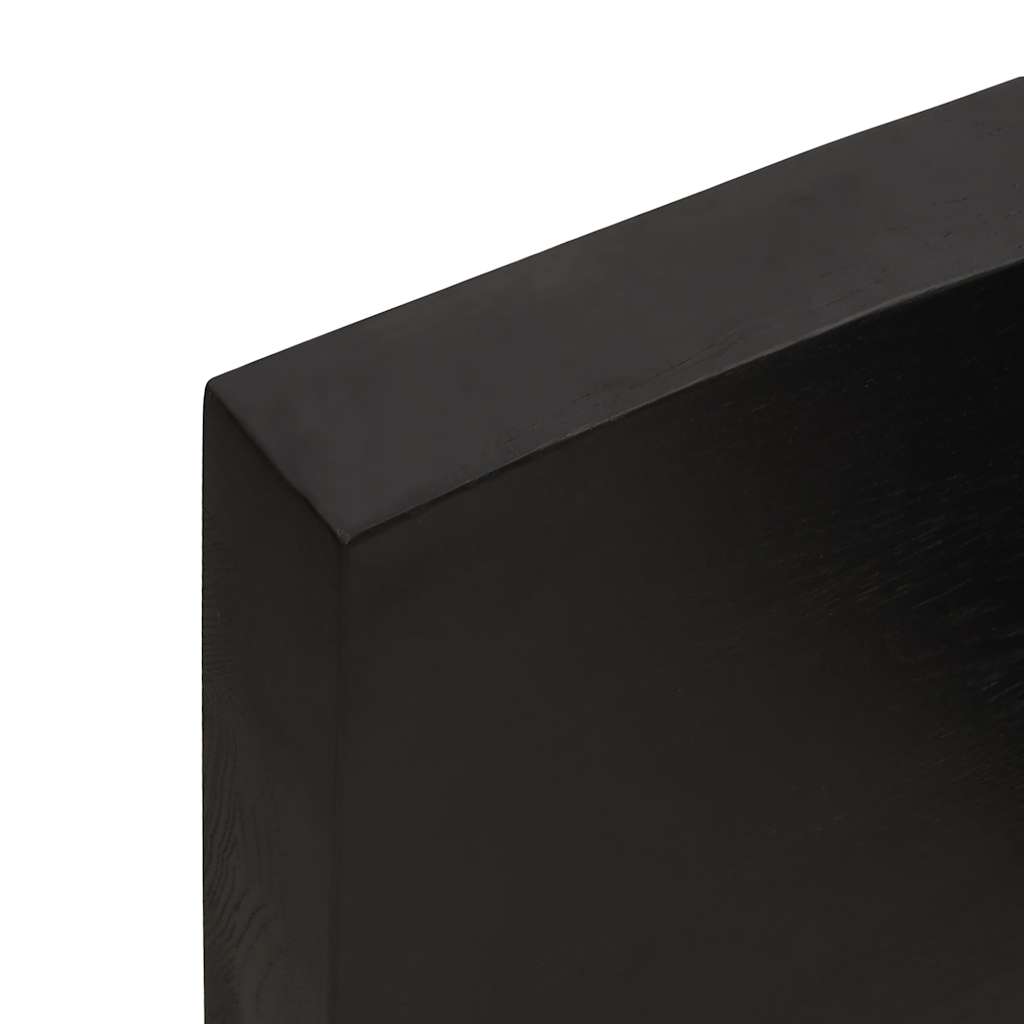 sötétbarna kezelt tömör tölgyfa asztallap 120x60x(2-6) cm