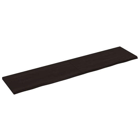 sötétbarna kezelt tömör tölgyfa asztallap 220x50x(2-4) cm