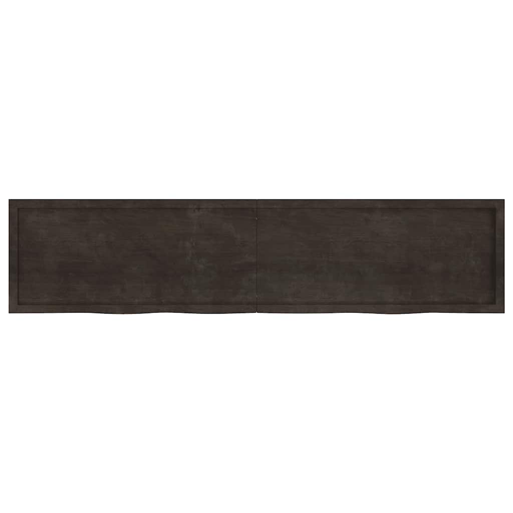 sötétbarna kezelt tömör tölgyfa asztallap 220x50x(2-4) cm