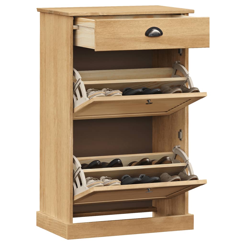 VIGO tömör fenyőfa cipőszekrény 60x35x96 cm