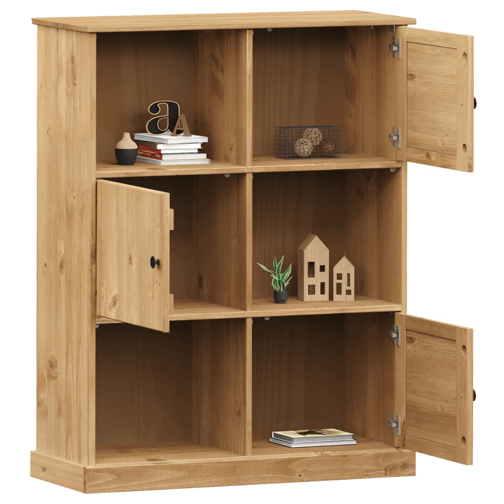 VIGO tömör fenyőfa könyvespolc 90x35x114,5 cm